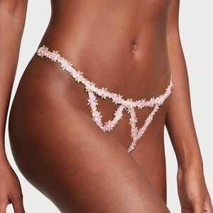 Victoria’s Secret Rosebud Embroidery Crotchless V-String Panty